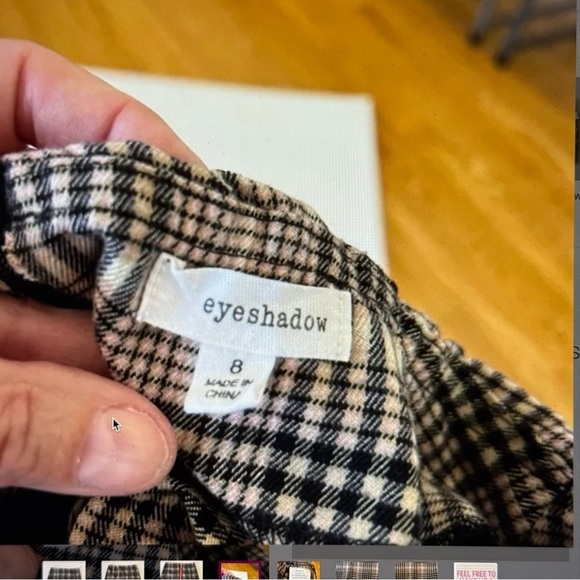 Eyeshadow Black and tan  plaid  mini Skirt woman’s size 8 - Picture 4 of 7